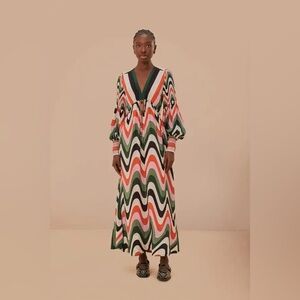 FARM Rio Wave Gradient Maxi Dress Size M EUC